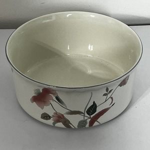 Mikasa Continental Silk Flowers 8" Souffle with Pink Flowers & Teal Leaves